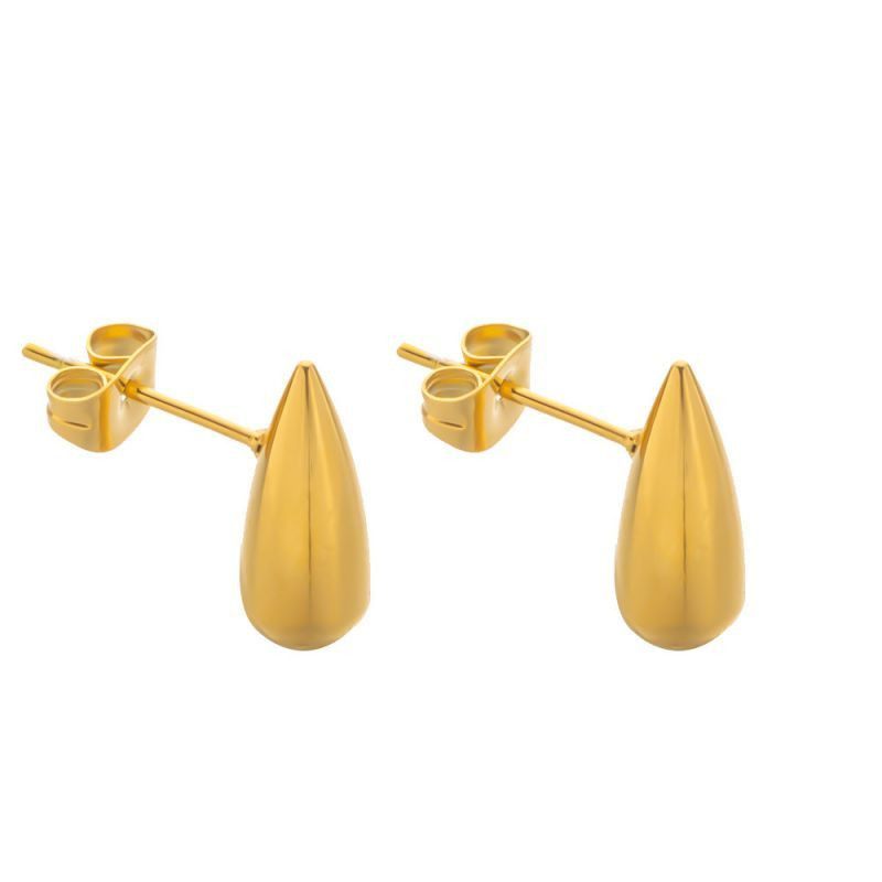 Серьги-пусеты Капли миниатюрные глянцевые CJL30346