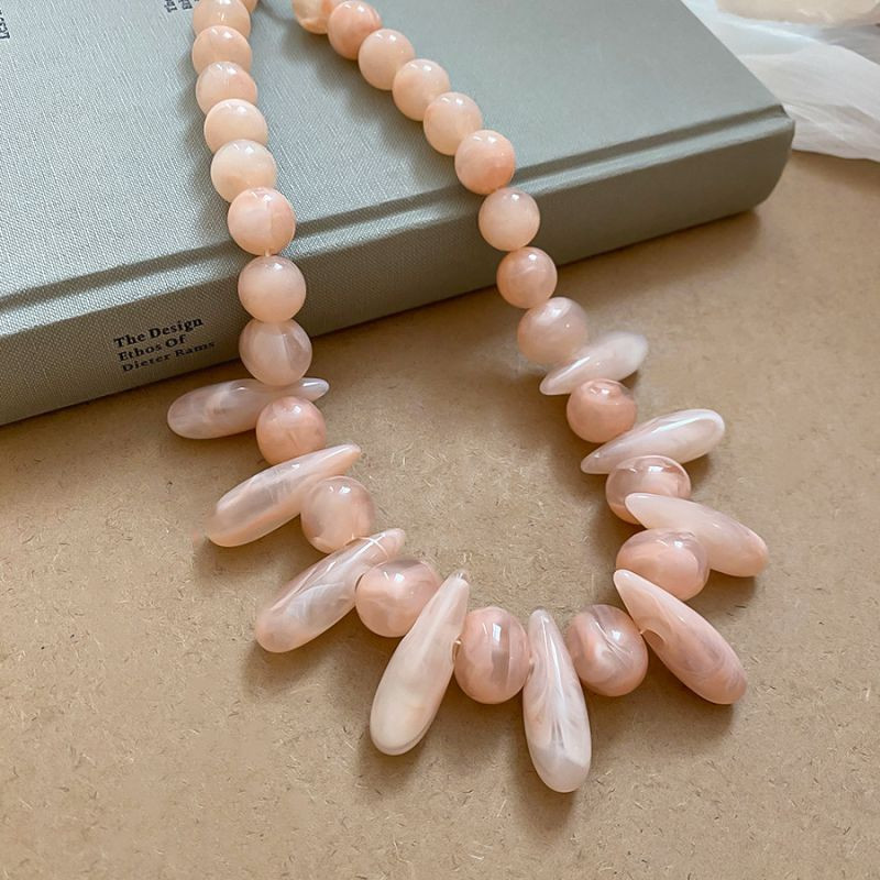 Бусы из натурального необработанного камня в теплых оттенках CJP44867 Бусы из натурального необработанного камня в теплых оттенках CJP44867