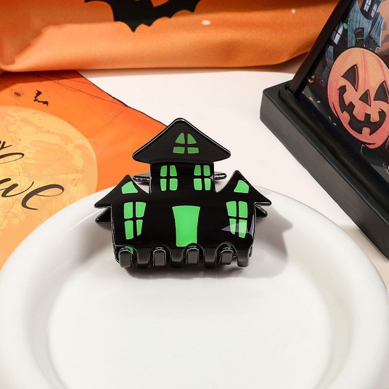 Краб из акрила с замком оранжево-черный, 6,5 см CJP61669