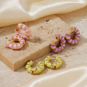 Яркие серьги-конго с цветной эмалью CJP62833 Яркие серьги-конго с цветной эмалью CJP62833