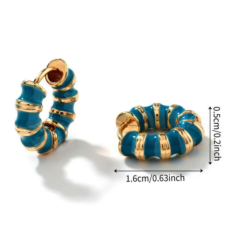 Яркие серьги-конго с цветной эмалью CJP62833