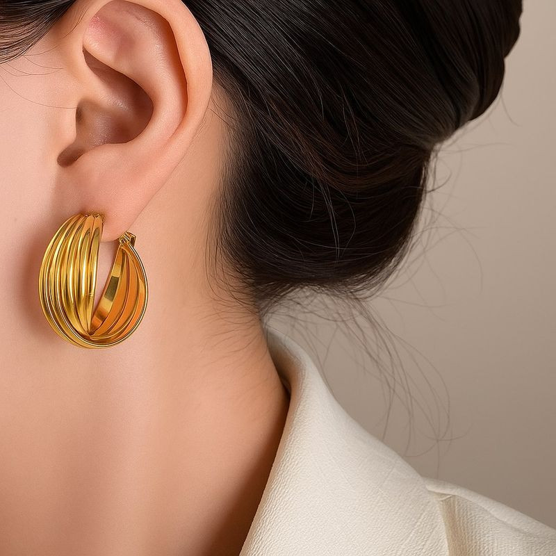 Серьги конго медь напыление золотом 1J12109CJJ