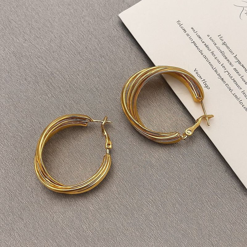 Серьги-кольца с витой текстурой 1J12109CJJ