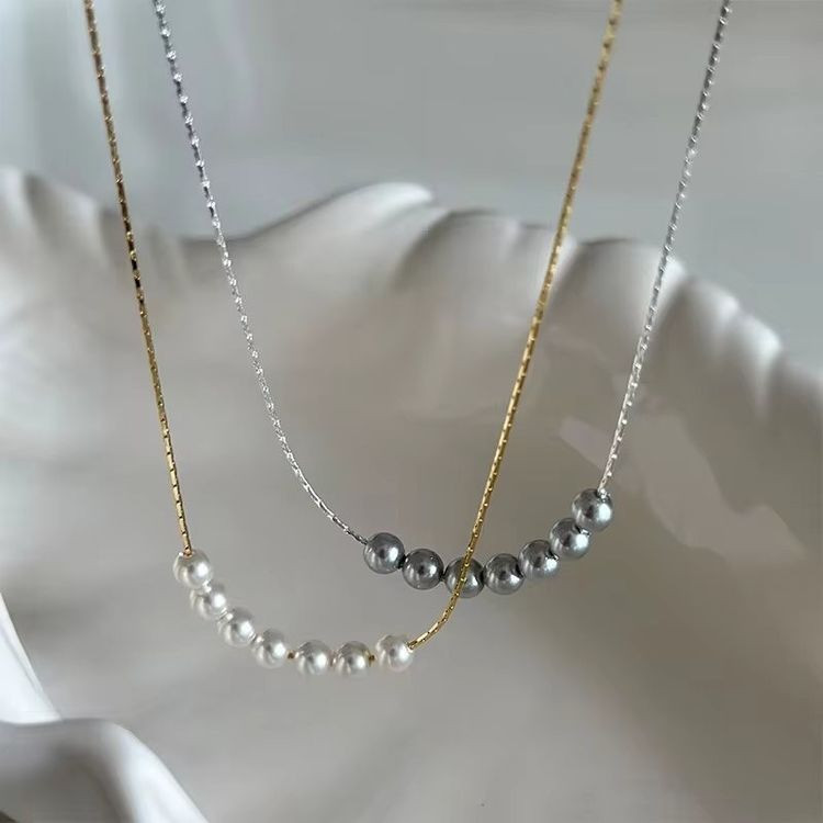 Тонкое колье с дорожкой из переливающихся кристаллов J10795CJJ Тонкое колье с дорожкой из переливающихся кристаллов J10795CJJ