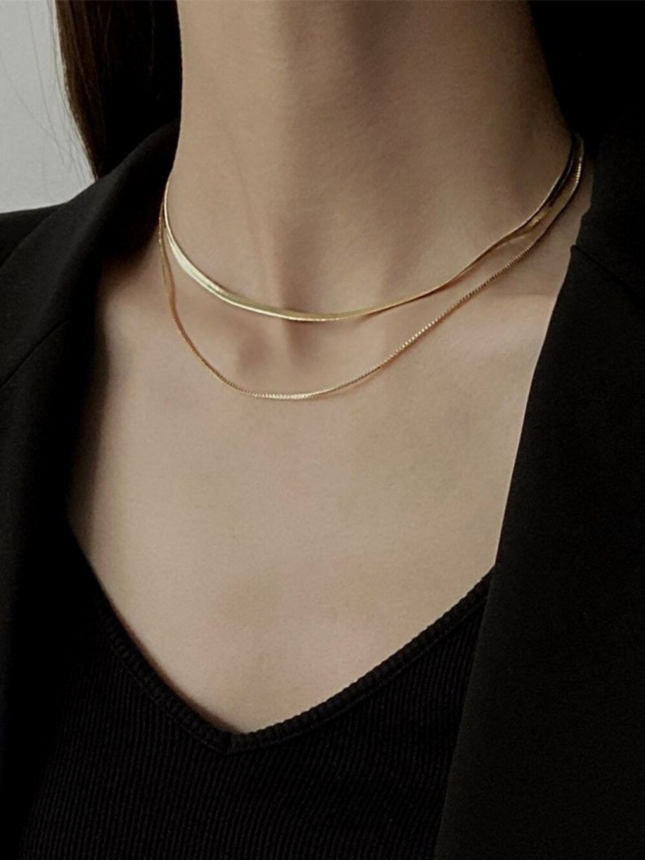 Двойная многослойная цепочка с комбинированным плетением J10956CJJ