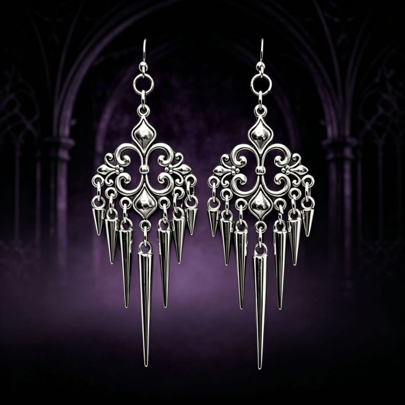 Серебряные серьги с цветком и шипами CJZ49090 Серебряные серьги с цветком и шипами CJZ49090