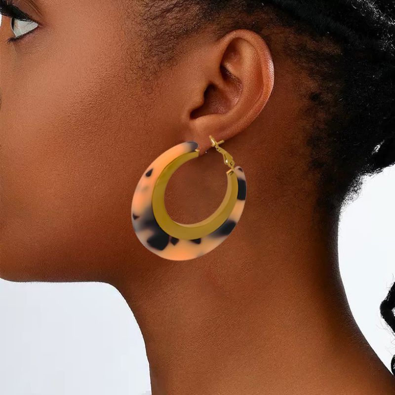 Серьги-конго «Леопардовая классика» CJM04525 Серьги-конго «Леопардовая классика» CJM04525