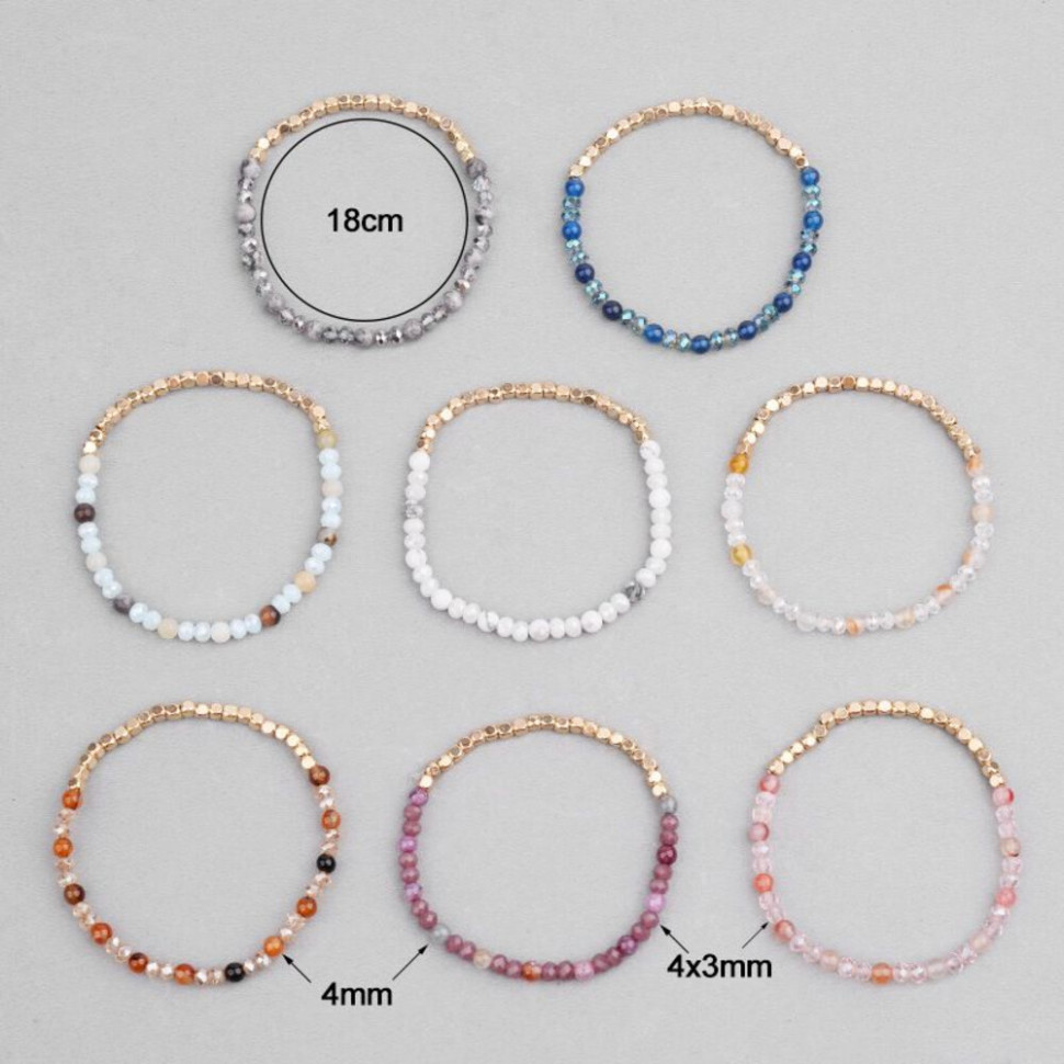 Браслет двухрядный из граненых бусин CJH60612