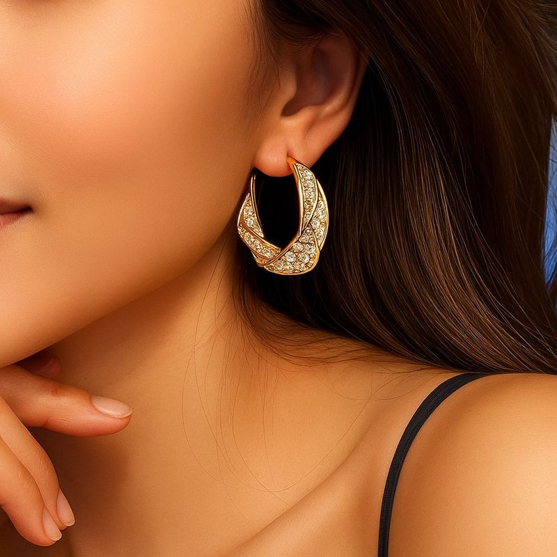 Серьги конго медь напыление золотом 1J12110CJJ