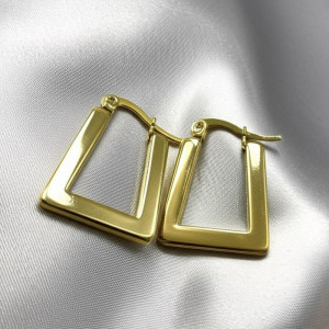 Трапециевидные серьги-кольца конго с широким ровным краем J10287CJJ