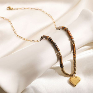 Золотистая цепочка с темными бусинами CJL92019