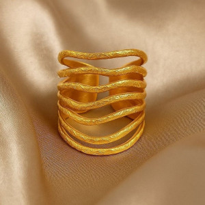 Кольцо медицинская сталь напыление золотом 1J12260CJJ Кольцо медицинская сталь напыление золотом 1J12260CJJ