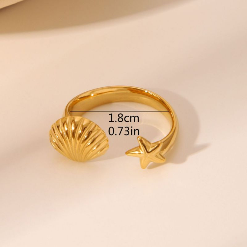 Разомкнутое кольцо в морском стиле с ракушкой CJR59490