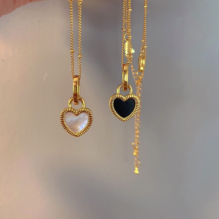 Цепочка из стали с напылением золотом и кулоном сердце J11455CJJ