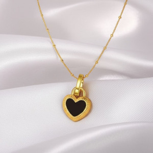Цепочка из стали с напылением золотом и кулоном сердце J11455CJJ Цепочка из стали с напылением золотом и кулоном сердце J11455CJJ