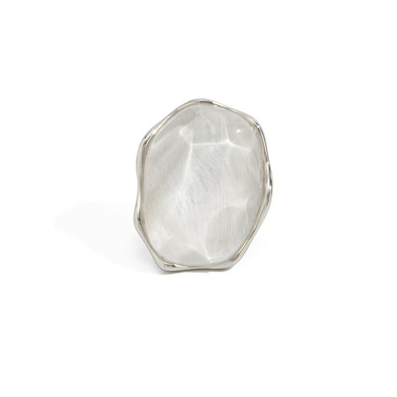 Серебристо-серое кольцо с кошачьим глазом ASUZ46073 Серебристо-серое кольцо с кошачьим глазом ASUZ46073