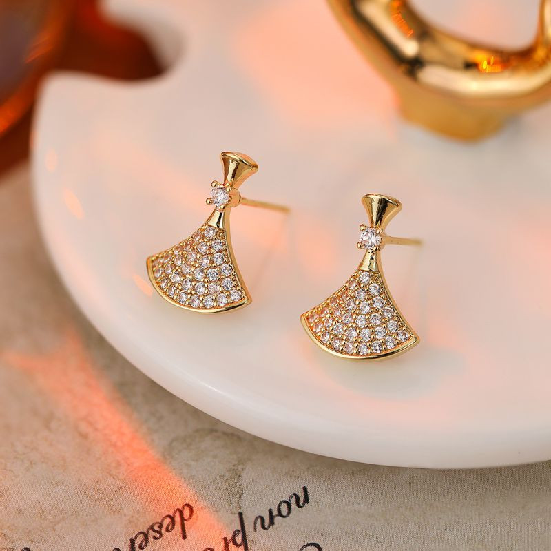 Серьги-гвоздики вееры со стразами 1J11967CJJ