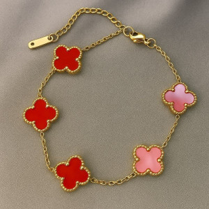 Браслет-цепочка с разноцветным клевером 1J12038CJJ Браслет-цепочка с разноцветным клевером 1J12038CJJ