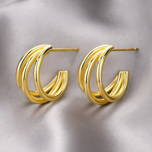 Серьги конго медь напыление золотом 1J12111CJJ Серьги конго медь напыление золотом 1J12111CJJ