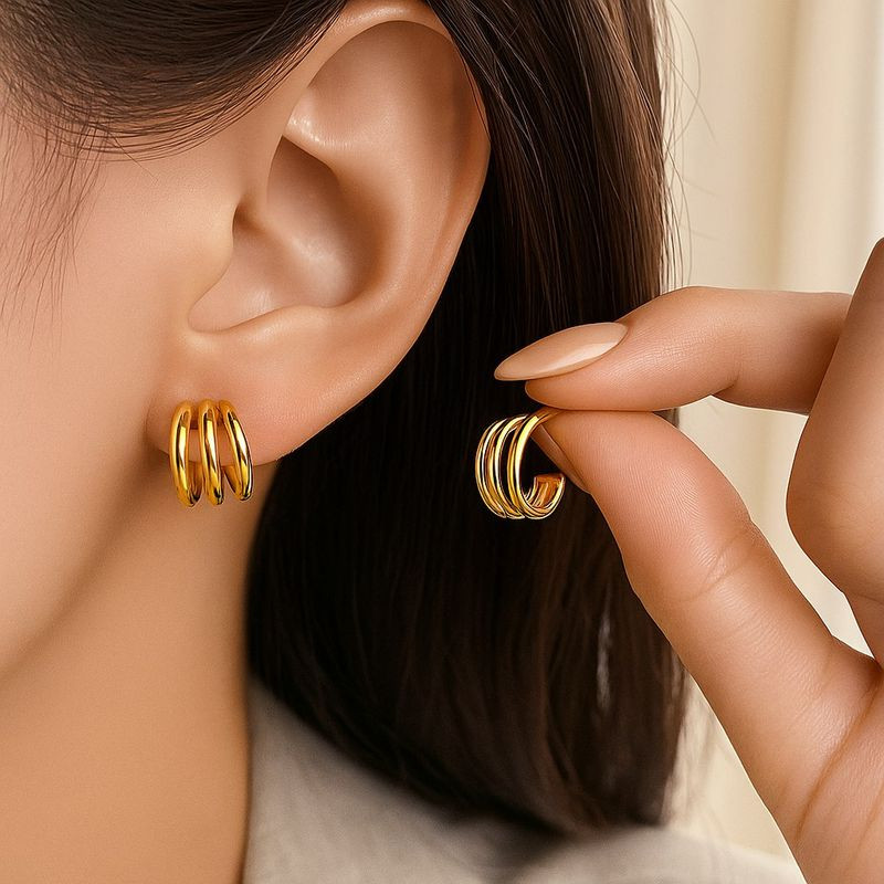 Серьги конго медь напыление золотом 1J12111CJJ Серьги конго медь напыление золотом 1J12111CJJ