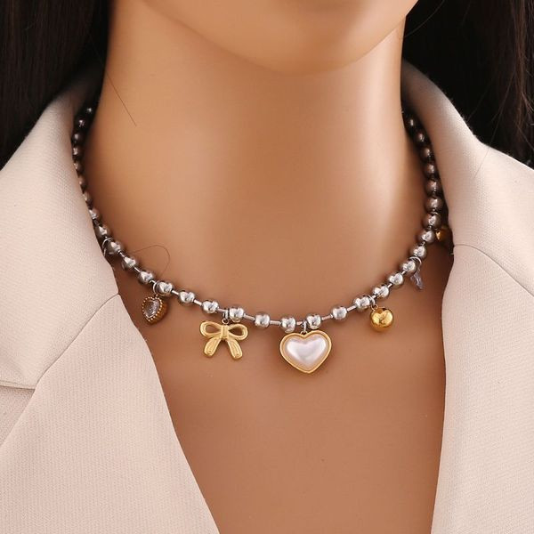 Жемчужный Чокер с декоративными подвесками CJL36346 Жемчужный Чокер с декоративными подвесками CJL36346