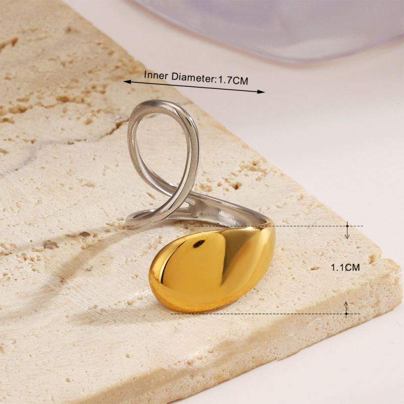 Набор колец с эмалевыми вставками в форме капли CJL80008