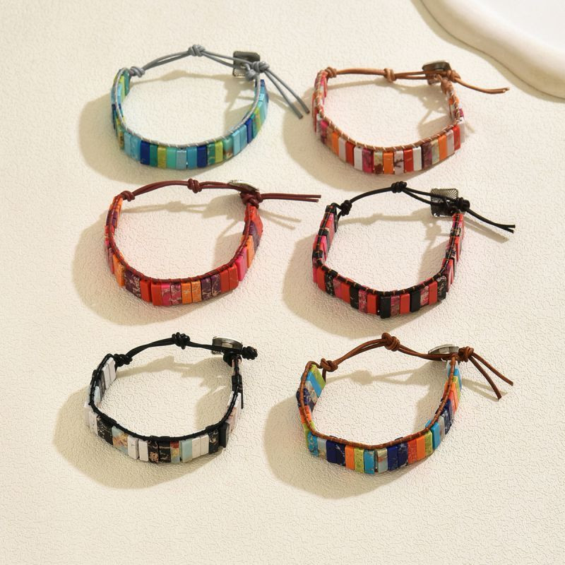 Браслет многорядный из ярких акриловых пластин CJT17329 Браслет многорядный из ярких акриловых пластин CJT17329