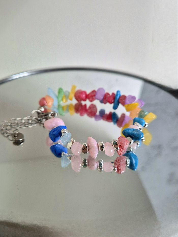 Браслет яркая мозаика из разноцветных камней J10778CJJ