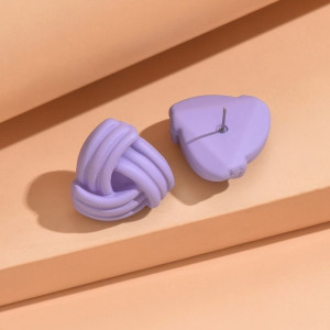 Матовые серьги-пусеты Узлы в лавандовом цвете CJC62210 Матовые серьги-пусеты Узлы в лавандовом цвете CJC62210
