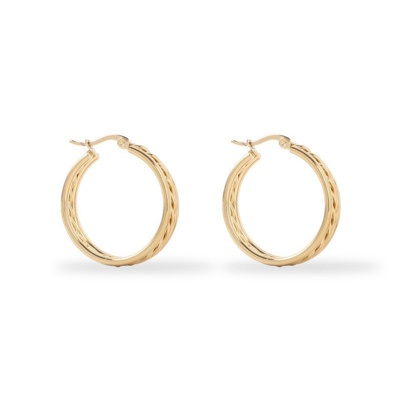 Золотые серьги из стали с кругом CJB59266