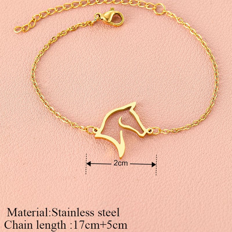 Браслет лошадь медицинская сталь напыление золотом 1J12455CJJ