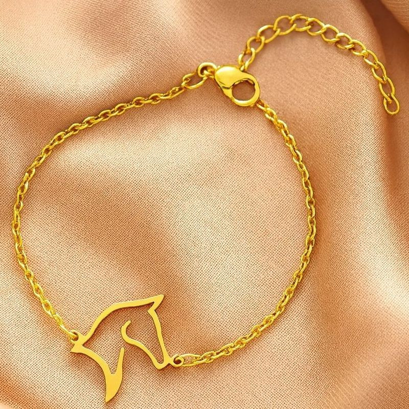 Браслет лошадь медицинская сталь напыление золотом 1J12455CJJ