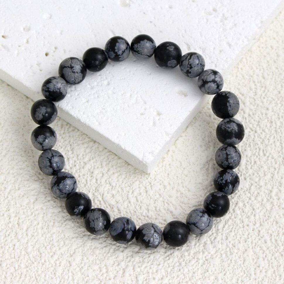 Браслет из матовых камней с узором CJH16971