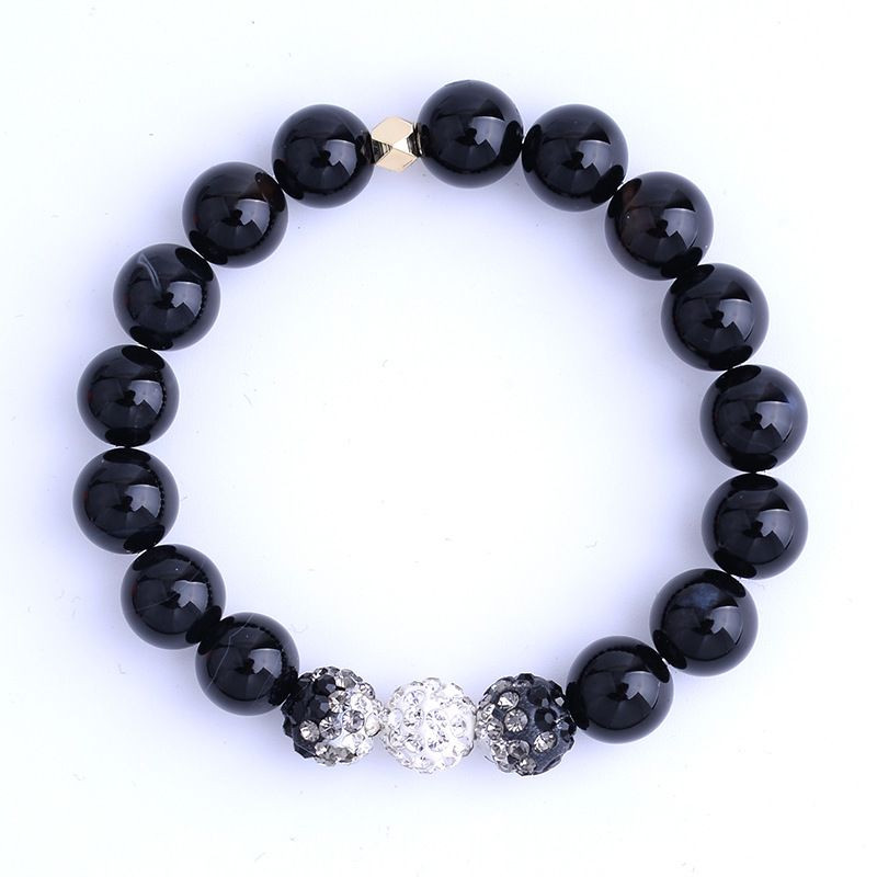 Браслет из матовых камней с узором CJH16971