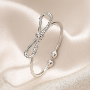 Разомкнутое кольцо в форме тонкого бантика 1J12460CJJ