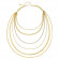 Каскадное многослойное колье из золотистых цепей CJH16420