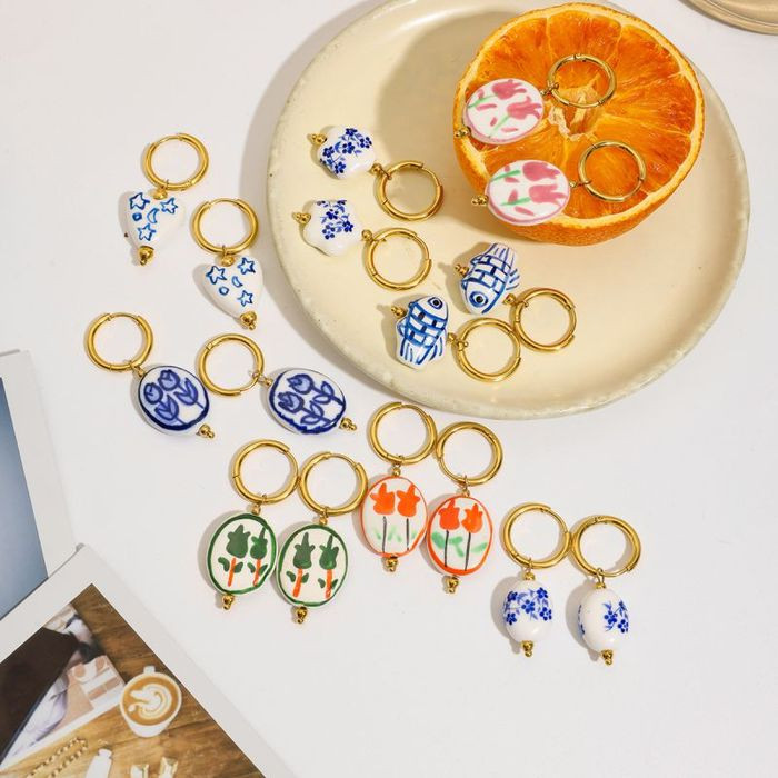 Серьги-кольца с подвеской «Голубое облако» CJM53938 Серьги-кольца с подвеской «Голубое облако» CJM53938