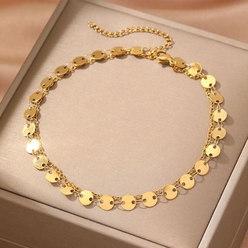 Браслет цепочка с плоскими дисками CJM03907