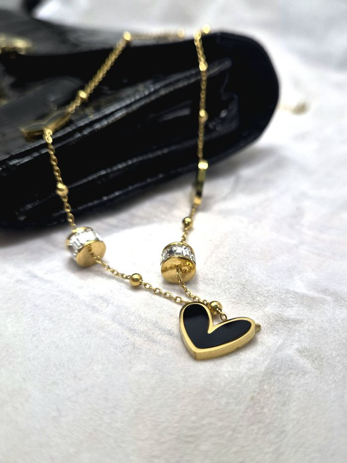 Колье стальное с напылением золотом J11457CJJ