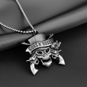 Массивное мужское колье с подвеской в стиле рок-н-ролл U161MSK