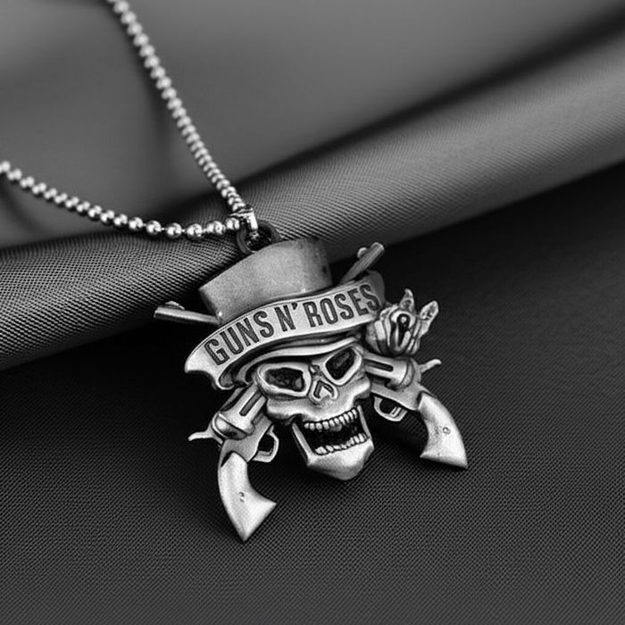 Массивное мужское колье с подвеской в стиле рок-н-ролл U161MSK Массивное мужское колье с подвеской в стиле рок-н-ролл U161MSK