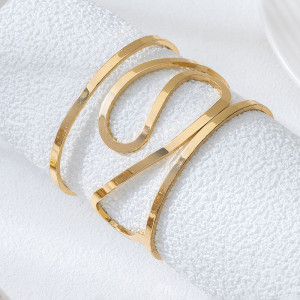 Браслет жесткий разомкнутый с абстрактными изгибами CJP84674 Браслет жесткий разомкнутый с абстрактными изгибами CJP84674