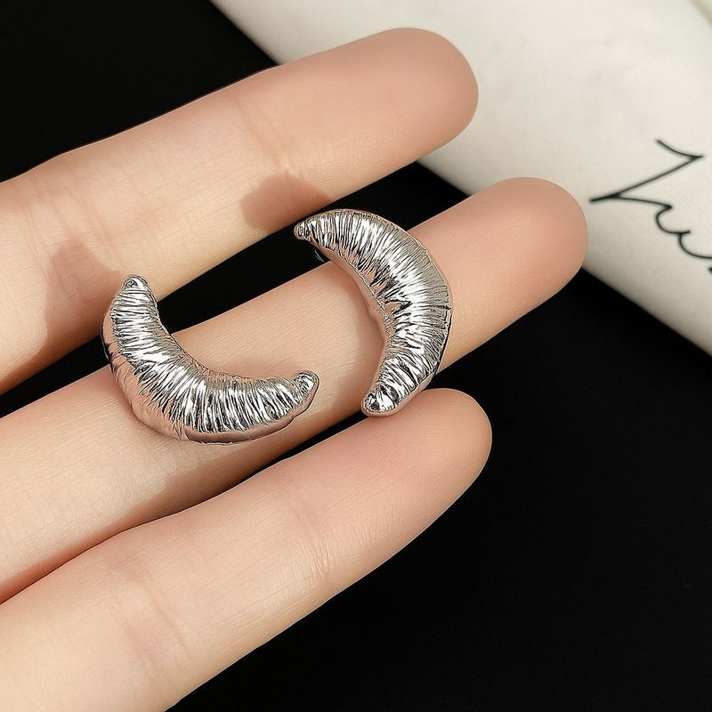 Серьги гвоздики медь напыление платиной круассаны 1J12116CJJ