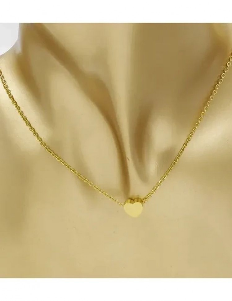 Стальная цепочка с напылением золотом кулон сердце J10092CJJ Стальная цепочка с напылением золотом кулон сердце J10092CJJ