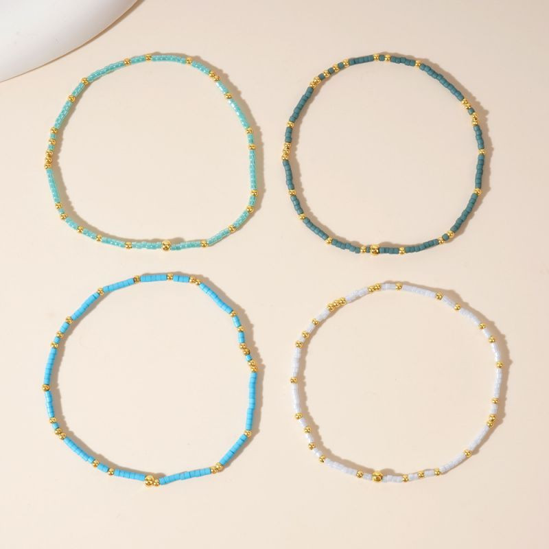 Браслет из тонких бирюзовых нитей CJH68336