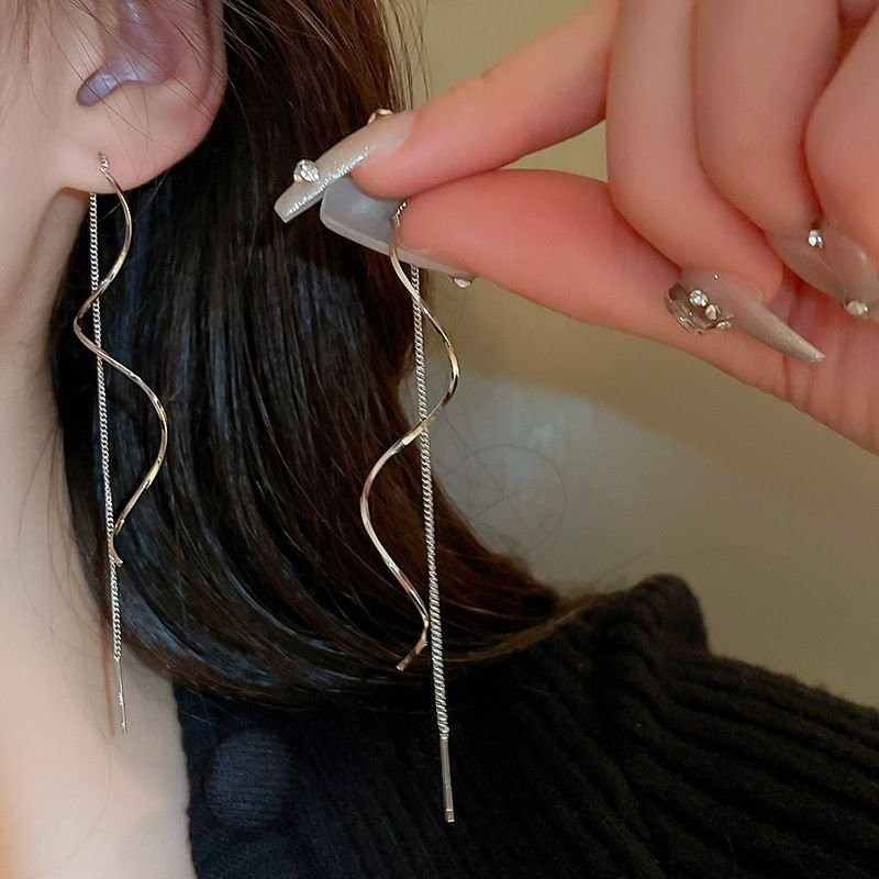 Длинные серьги протяжки «Спирали» N78628