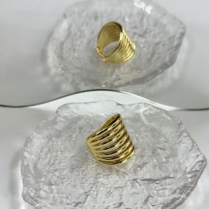 Кольцо экстра-широкое с многослойным рельефом CJD89998 Кольцо экстра-широкое с многослойным рельефом CJD89998