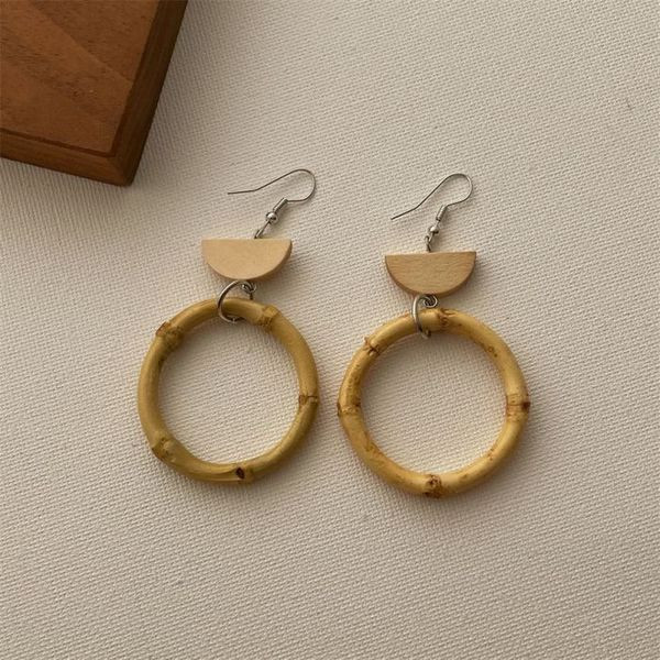 Серьги кольца из натурального бамбука в стиле бохо CJL14680 Серьги кольца из натурального бамбука в стиле бохо CJL14680