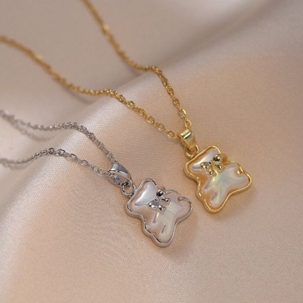 Трогательная цепочка с подвеской в виде объемного медведя J10960CJJ Трогательная цепочка с подвеской в виде объемного медведя J10960CJJ