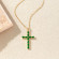 Золотистая Цепочка с крестом и цветными камнями CJM35799